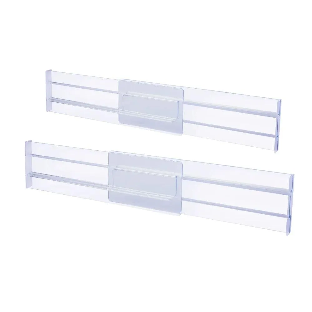 📦 Drawer Dividers Organizers 8 Pack | Adjustable Clear Plastic Separators for Kitchen & Clothing Drawers | Expandable Storage Solution