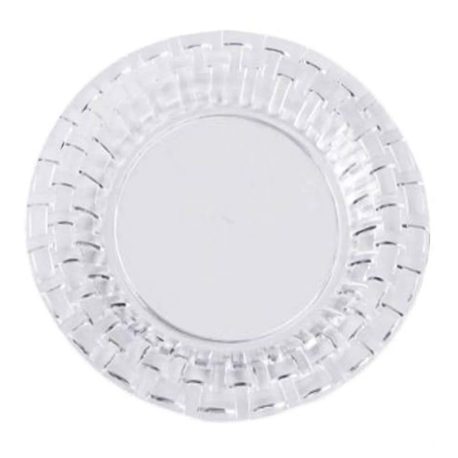 10 Pack Clear Basketweave Rim Plastic Dinner Plates, Disposable Party Plates 10"