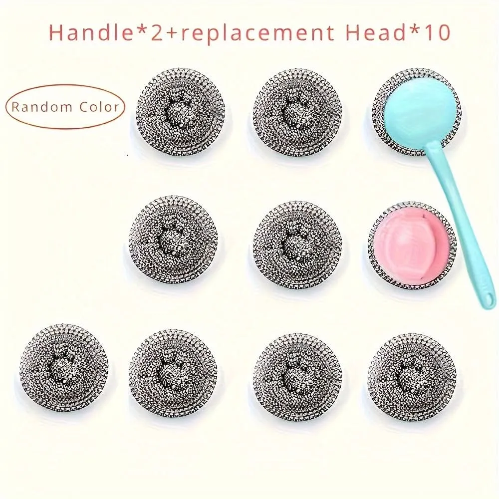 10-Pack Stainless Steel Wool Scrubbers Set