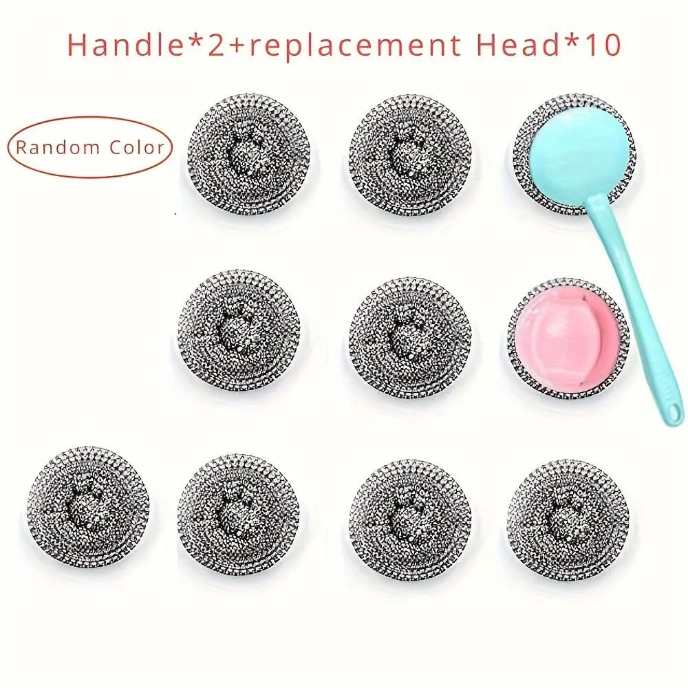 10-Pack Stainless Steel Wool Scrubbers Set