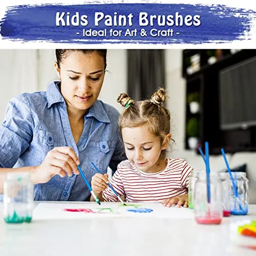 100Pcs Paint Brushes Bulk Small, Anezus Paint Brushes for Kids Fine Paint Brushes Set Detail Paint Brushes for Classroom Model Canvas Face Nail Art
