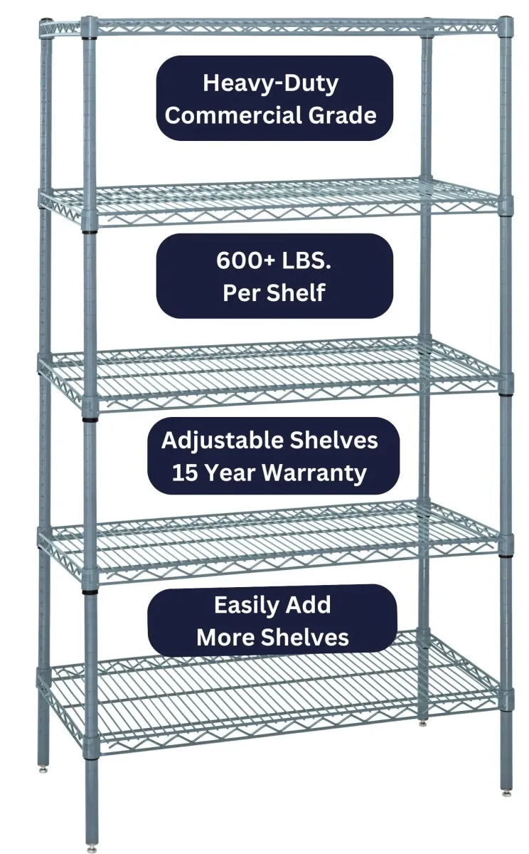 14" x 24" Epoxy Wire Shelving Unit
