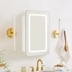 20 in. W. x 30 in. H Rectangular Lighted LED Surface Mount Bathroom Medicine Cabinet with Mirror in White