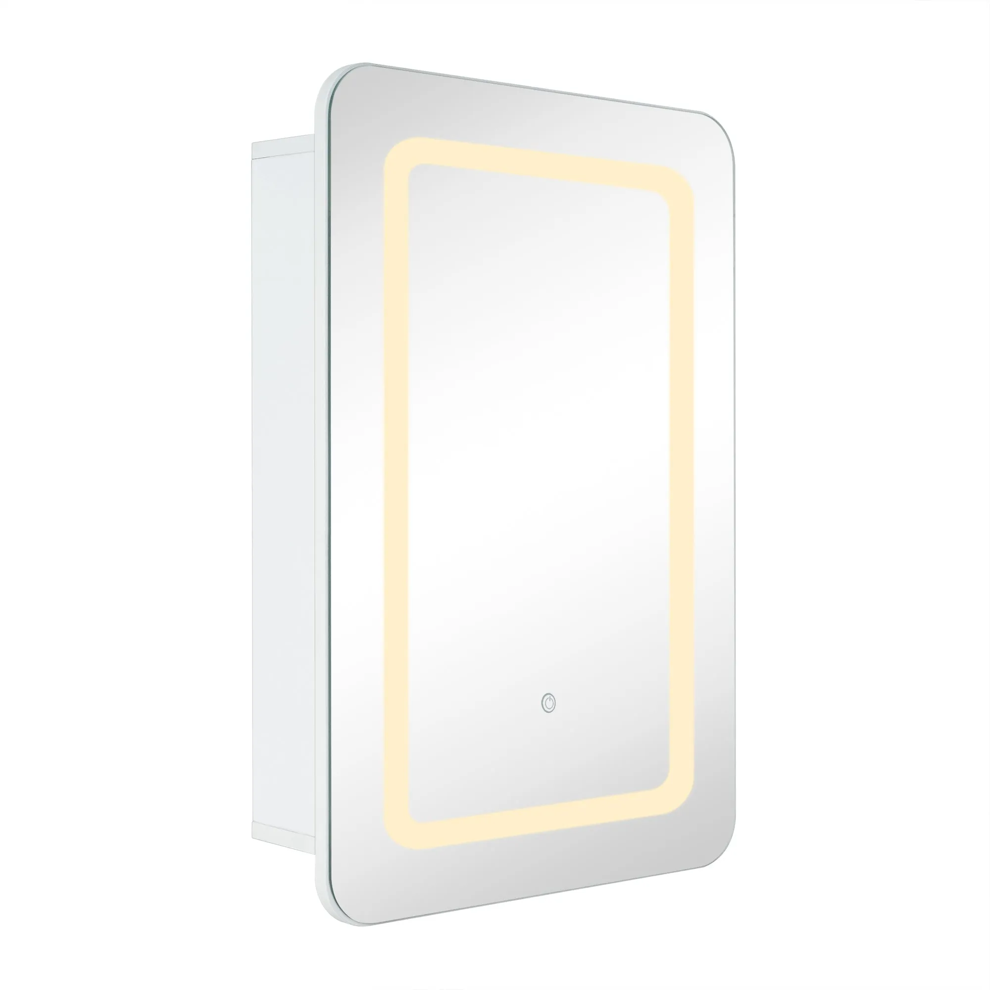 20 in. W. x 30 in. H Rectangular Lighted LED Surface Mount Bathroom Medicine Cabinet with Mirror in White