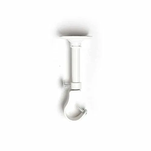 Adjustable Ceiling-Mounted Curtain Rod Support Brackets, White