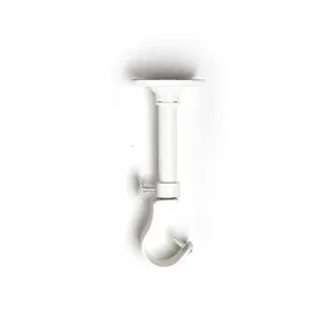 Adjustable Ceiling-Mounted Curtain Rod Support Brackets, White