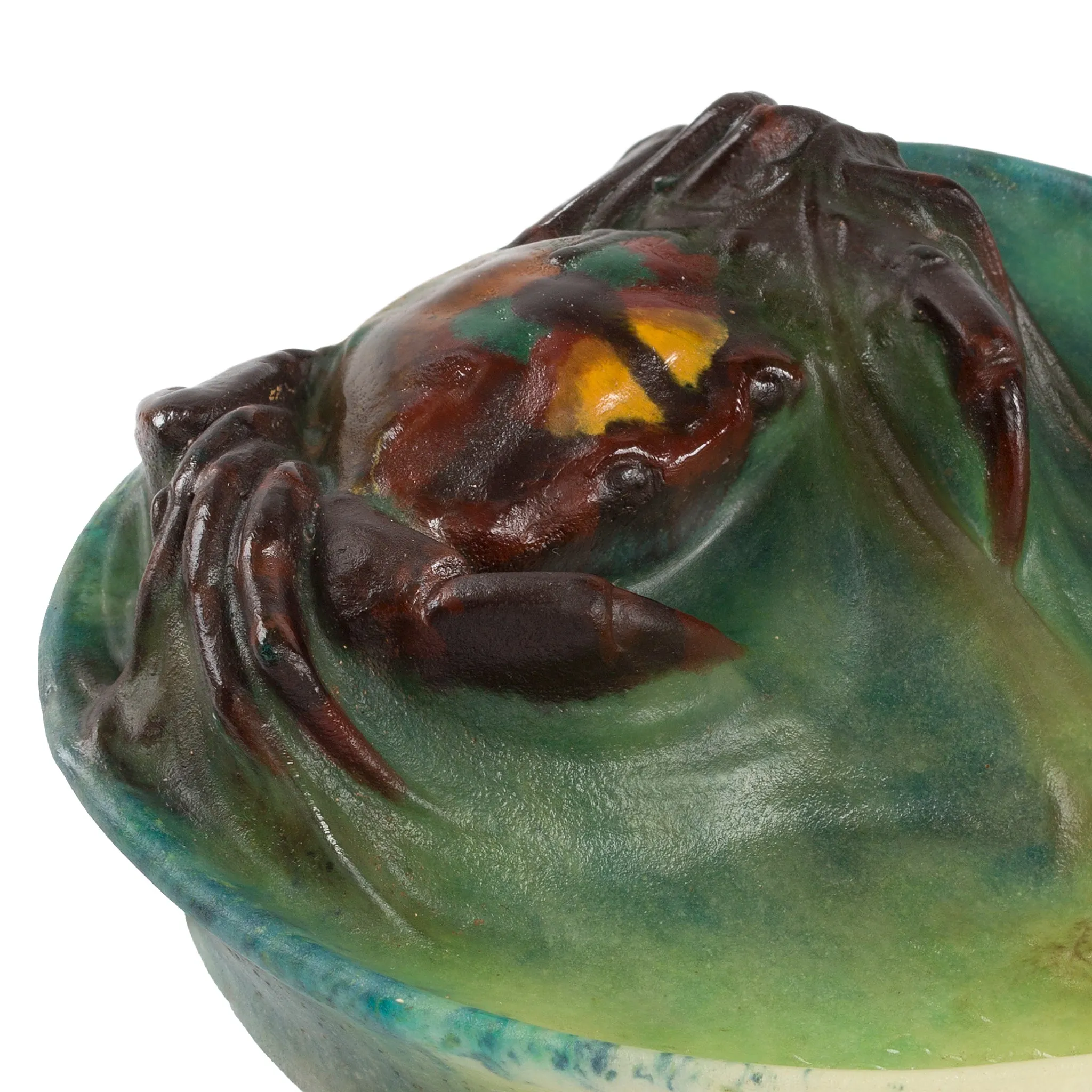 Amalric Walter Small "Crabe" Pate de Verre Vide-Poche Glass Dish