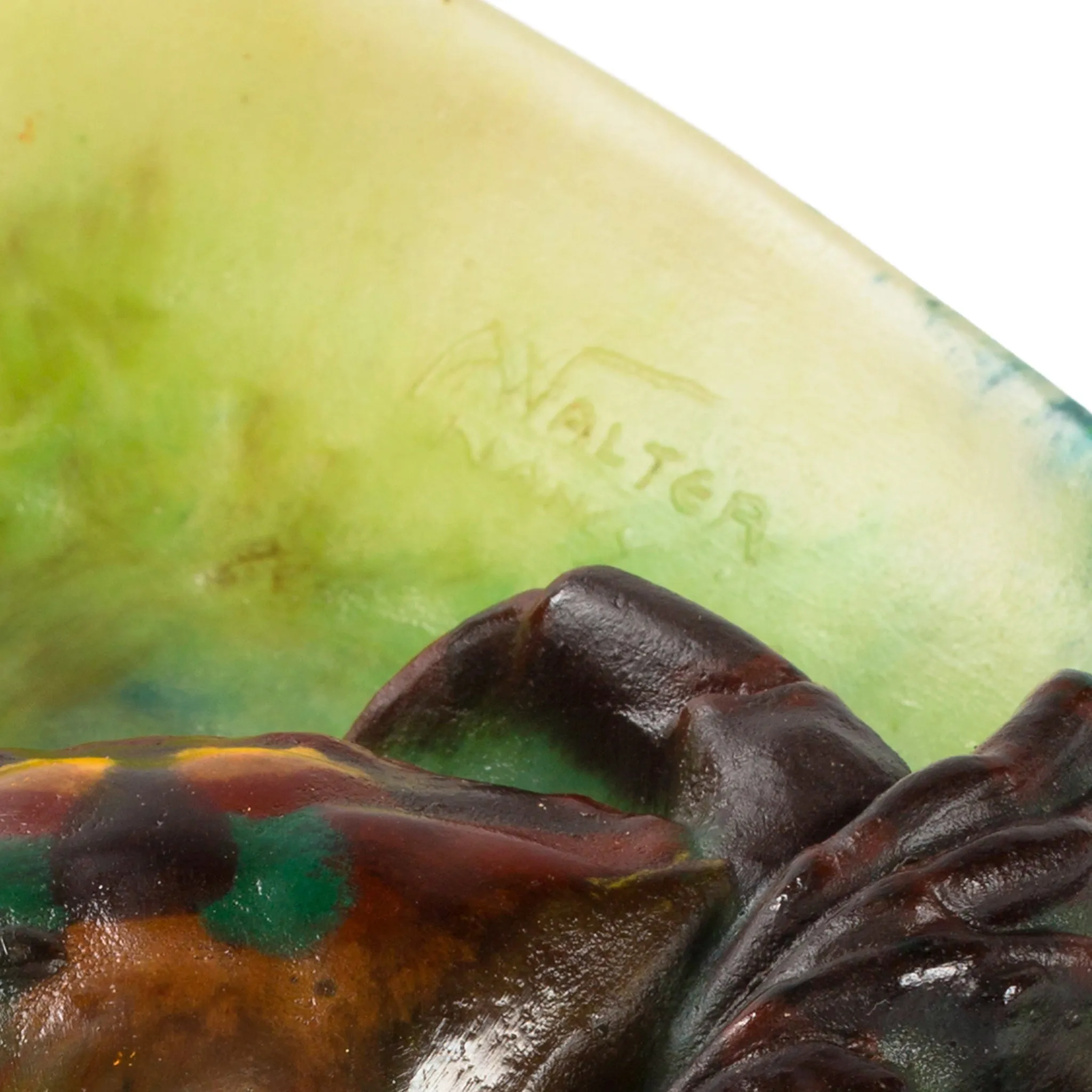Amalric Walter Small "Crabe" Pate de Verre Vide-Poche Glass Dish