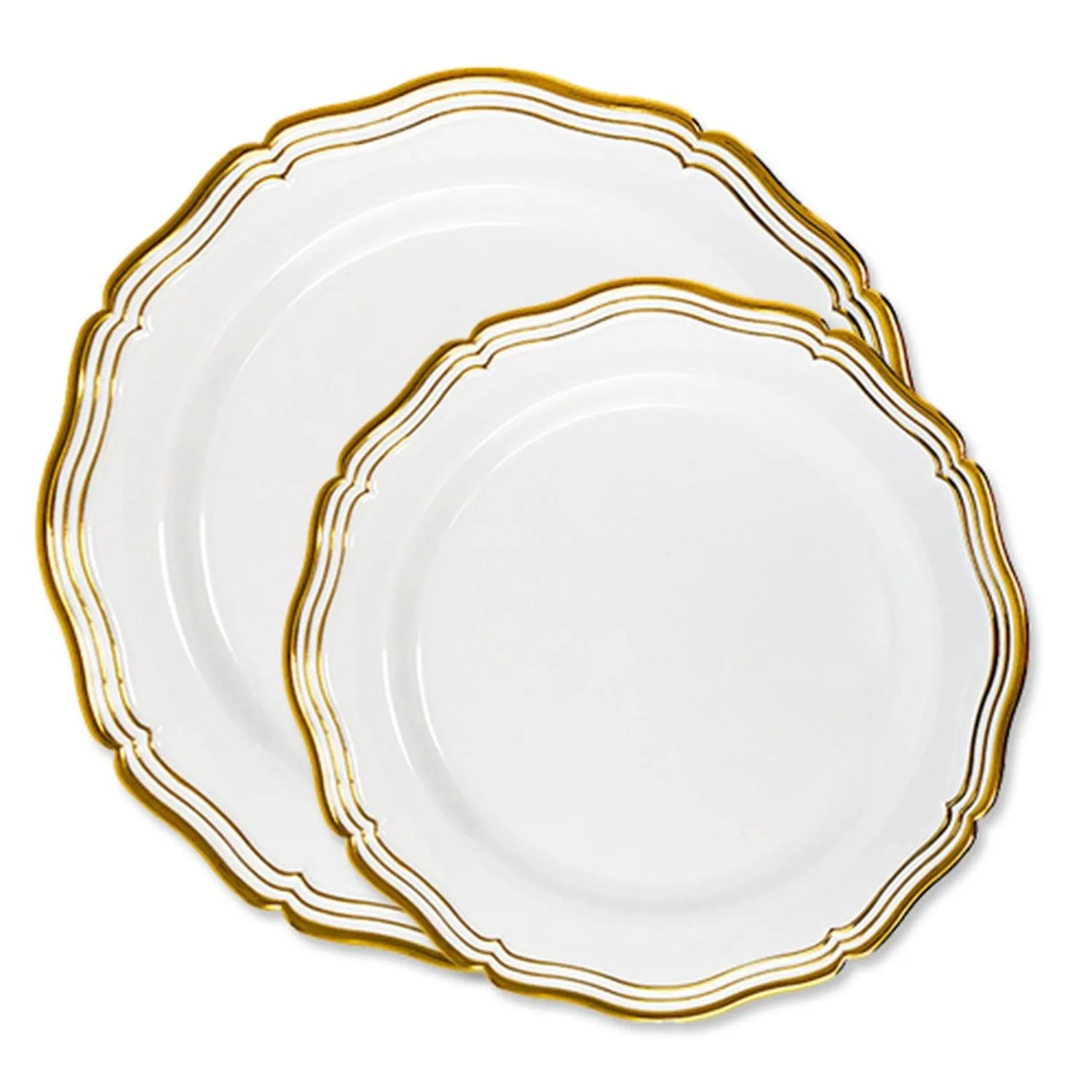 Aristocrat Collections Dinner Plate White & Gold 10"