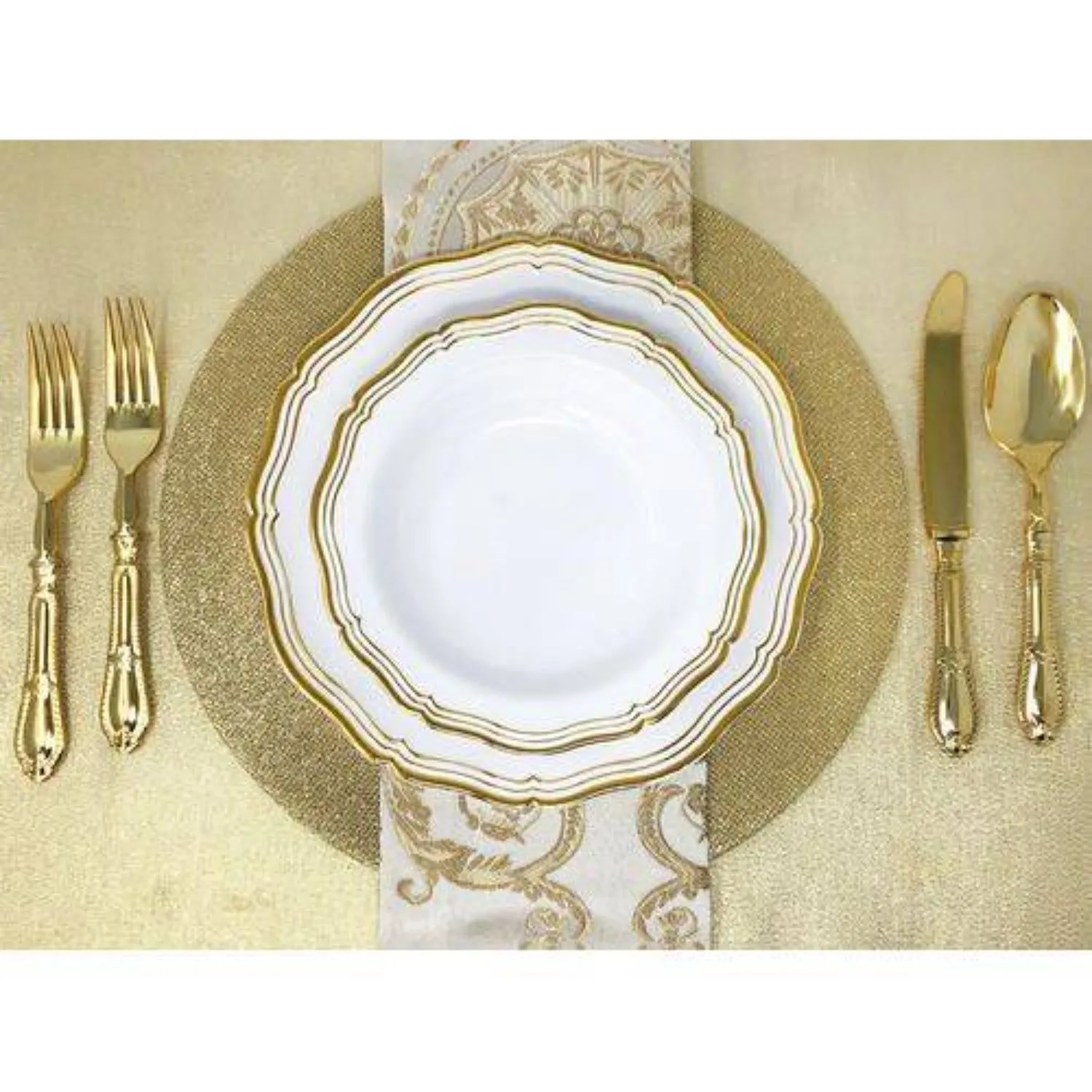 Aristocrat Collections Salad Plate White & Gold 7.5"