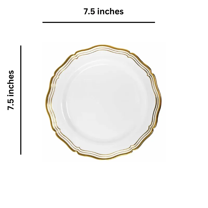 Aristocrat Collections Salad Plate White & Gold 7.5"
