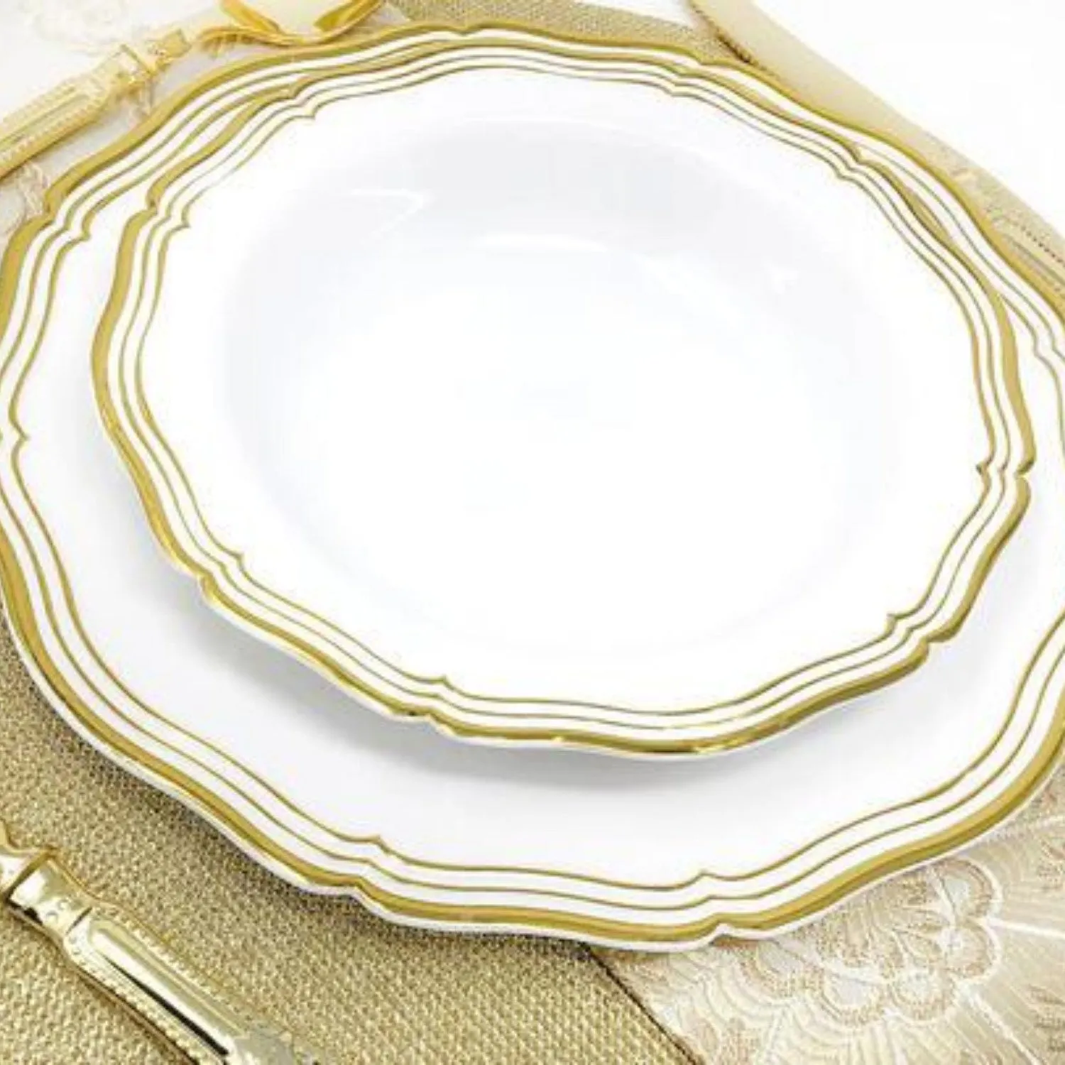 Aristocrat Collections Salad Plate White & Gold 7.5"