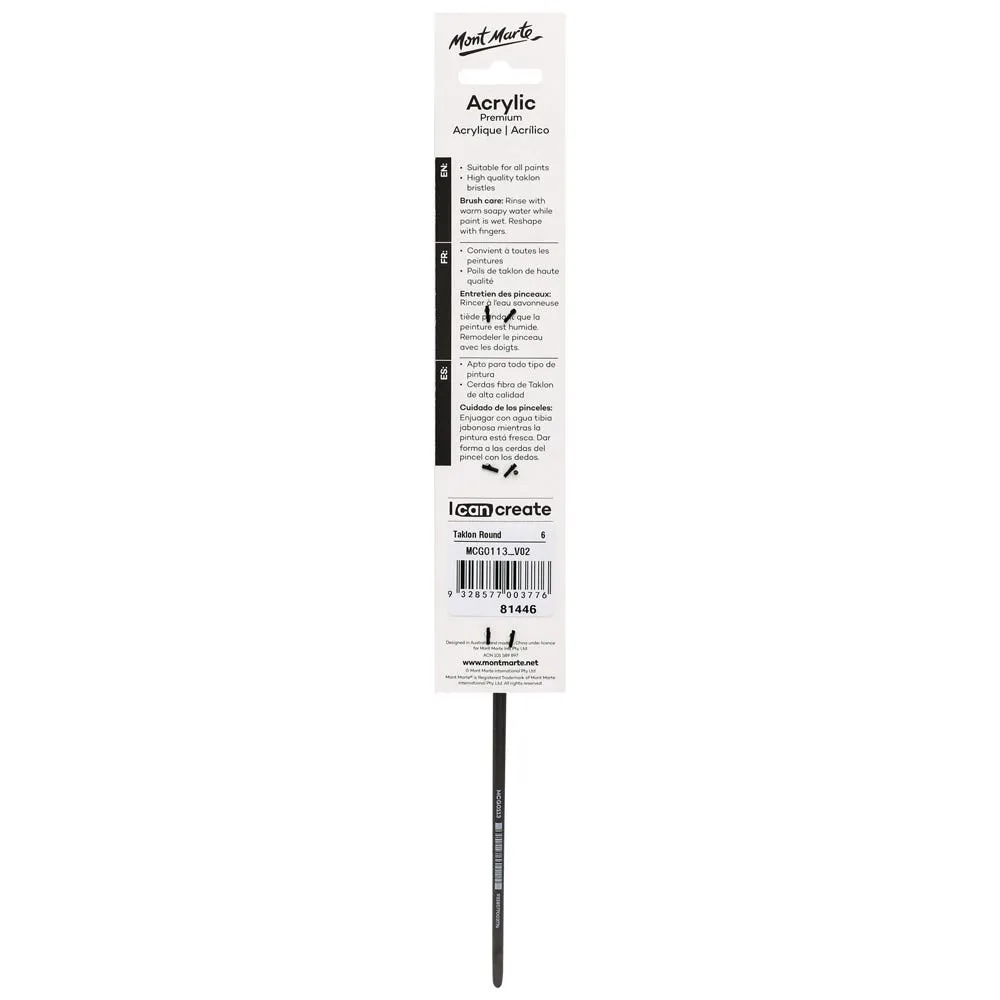 Artist Acrylic Brush Taklon Round 6