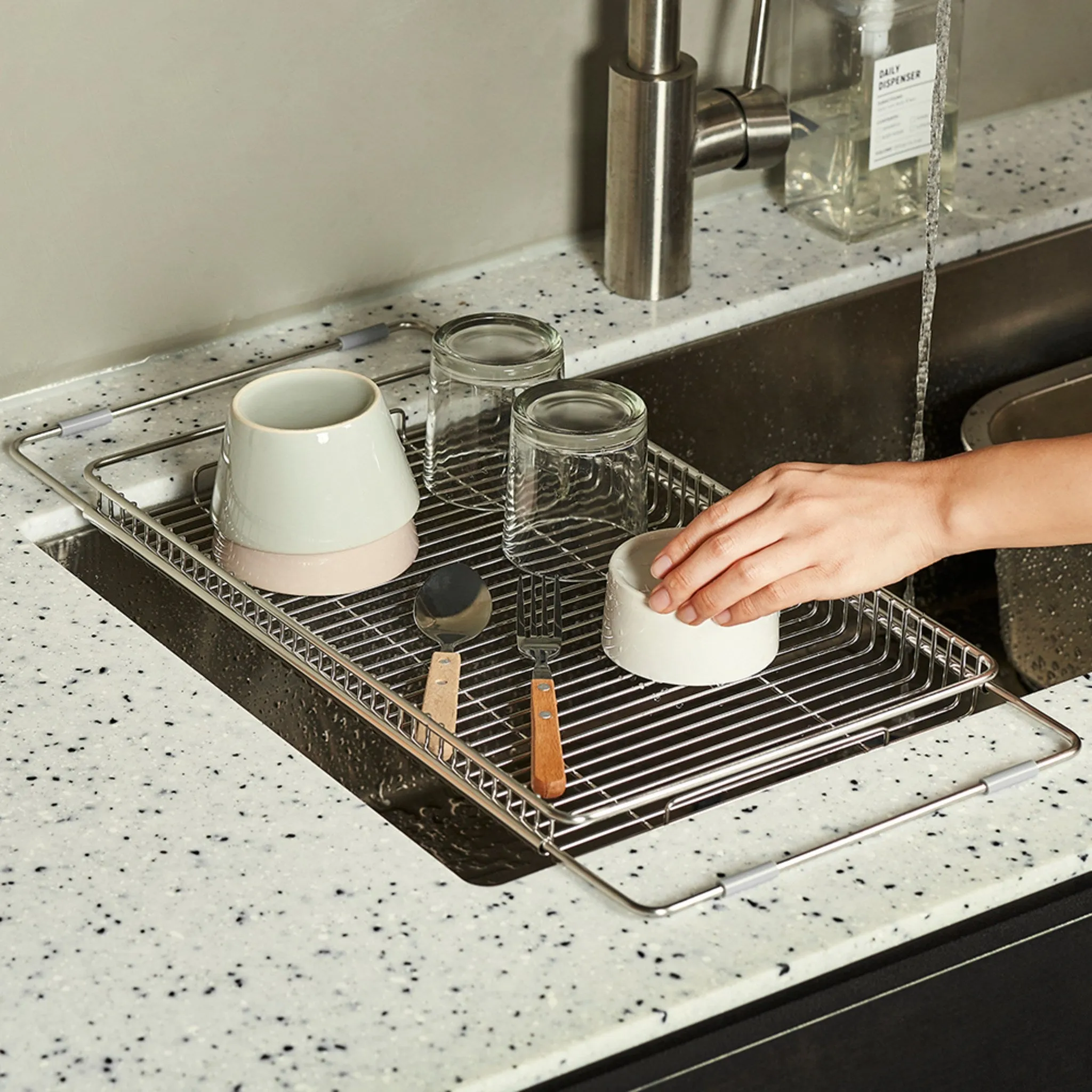 Bargainsteiger All-Stainless Wire Sink Plate - Dish Drying Rack - 🏆 #90 - Kitchen Essentials - Best of December