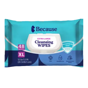 Because Extra Large Cleansing Wipes