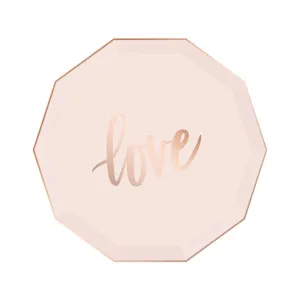 Blush "Love" Paper Plates - Small