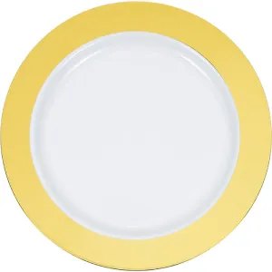 Bulk Gold Rim Plastic Dessert Plates (120 per Case)