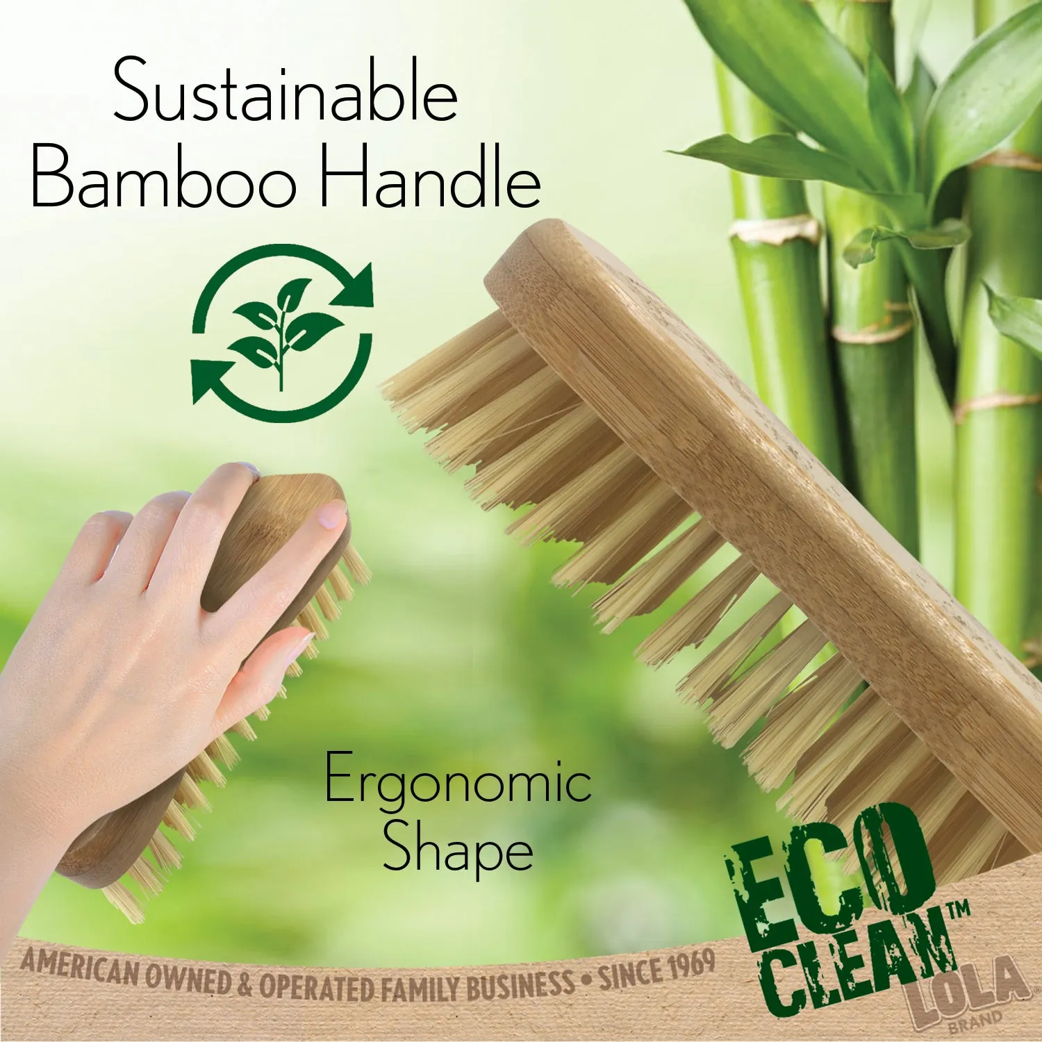 Eco Clean Bamboo Scrub Brush - 6 Pack