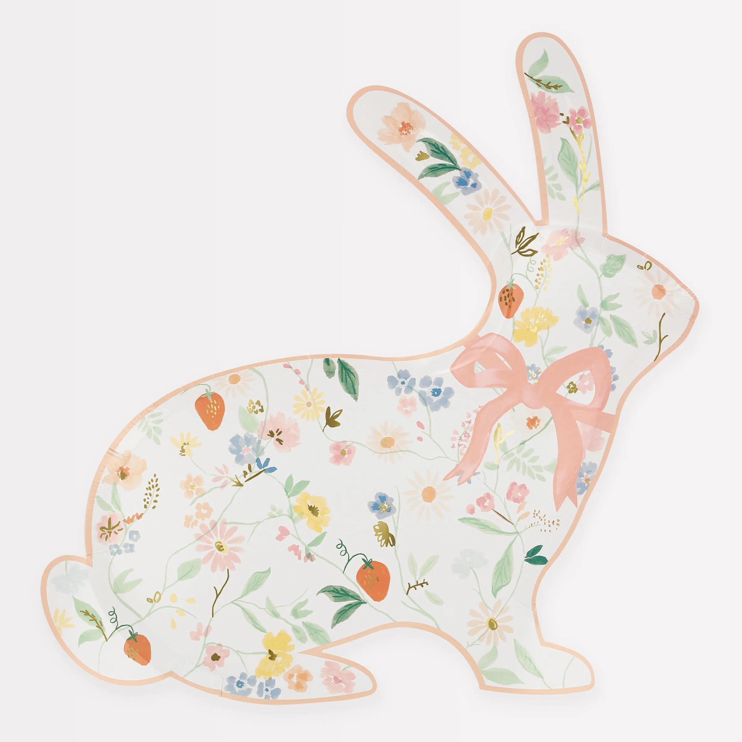 Elegant Floral Bunny Shaped Plates (x 8)