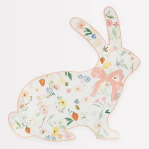 Elegant Floral Bunny Shaped Plates (x 8)