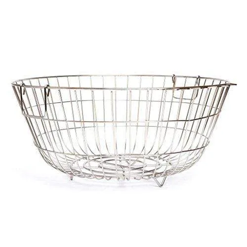 Embassy Dish Draining Basket/Kuda, Round, Size - Small, 51x23.5 cms (DxH), (Pack of 1, Stainless Steel)