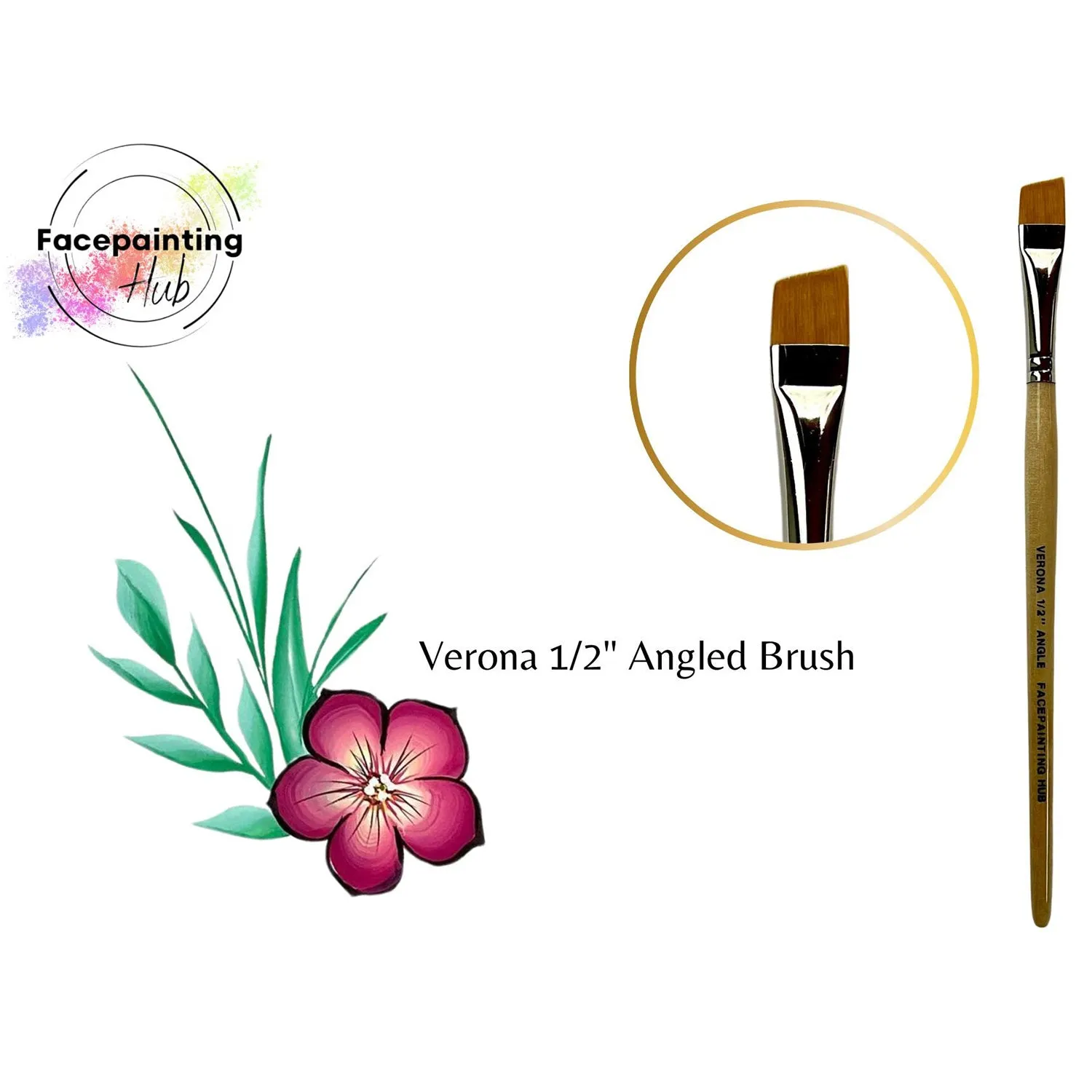 Facepainting Hub Angle Brush Brush- Verona (1/2")