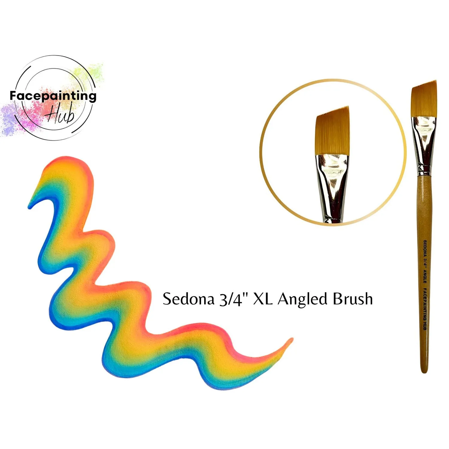 Facepainting Hub Angle Brush - Sedona XL  (3/4")