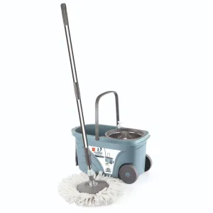 Kleeno Max Clean Deluxe Spin Mop Bucket with Soap Dispenser