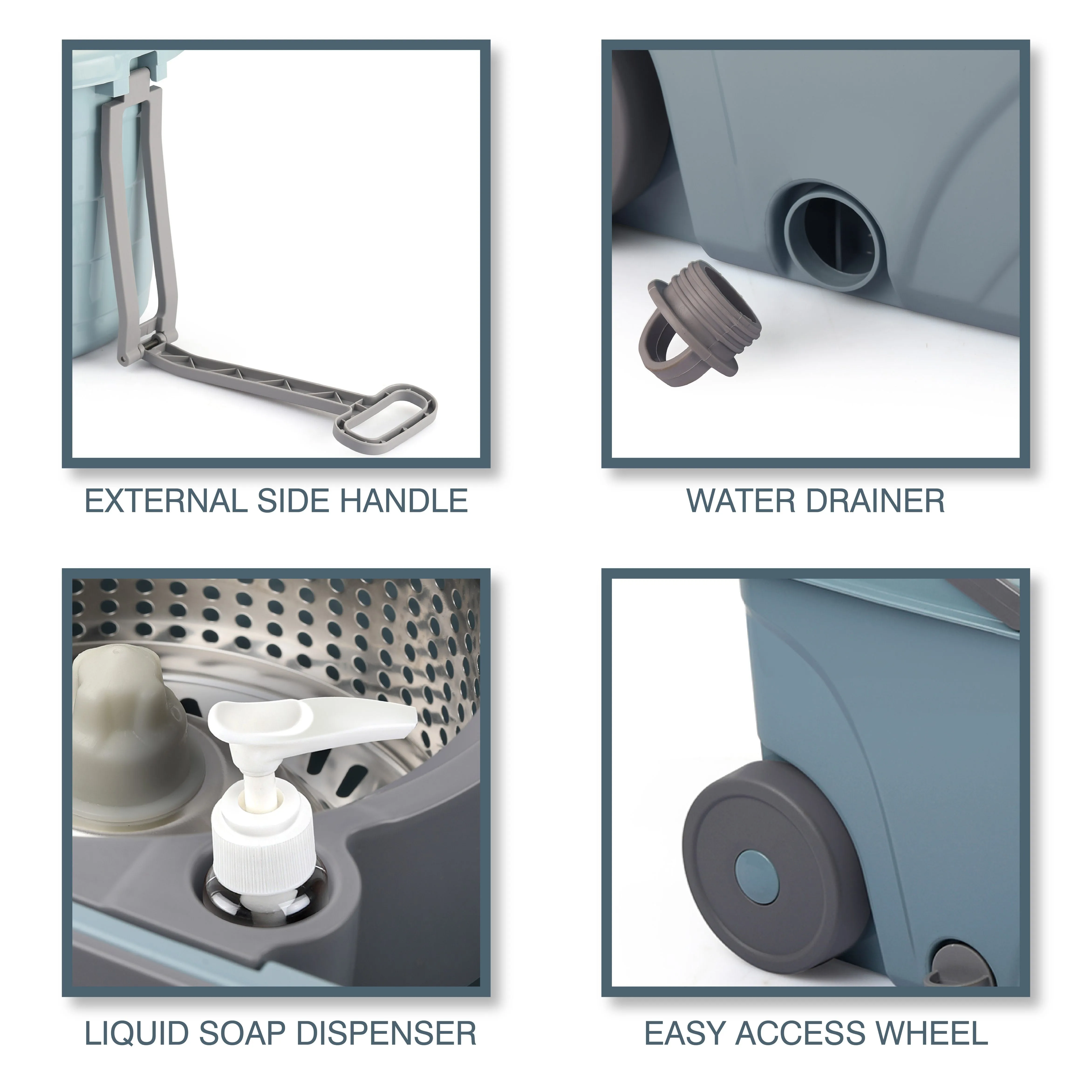 Kleeno Max Clean Deluxe Spin Mop Bucket with Soap Dispenser