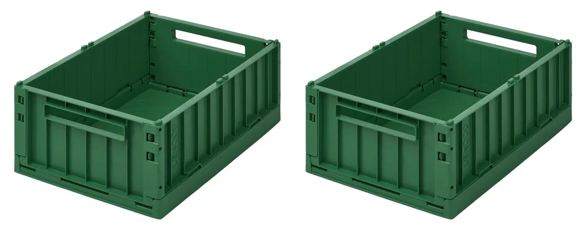 Liewood Weston Storage Box 2 Pack Medium Garden Green