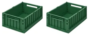Liewood Weston Storage Box 2 Pack Medium Garden Green