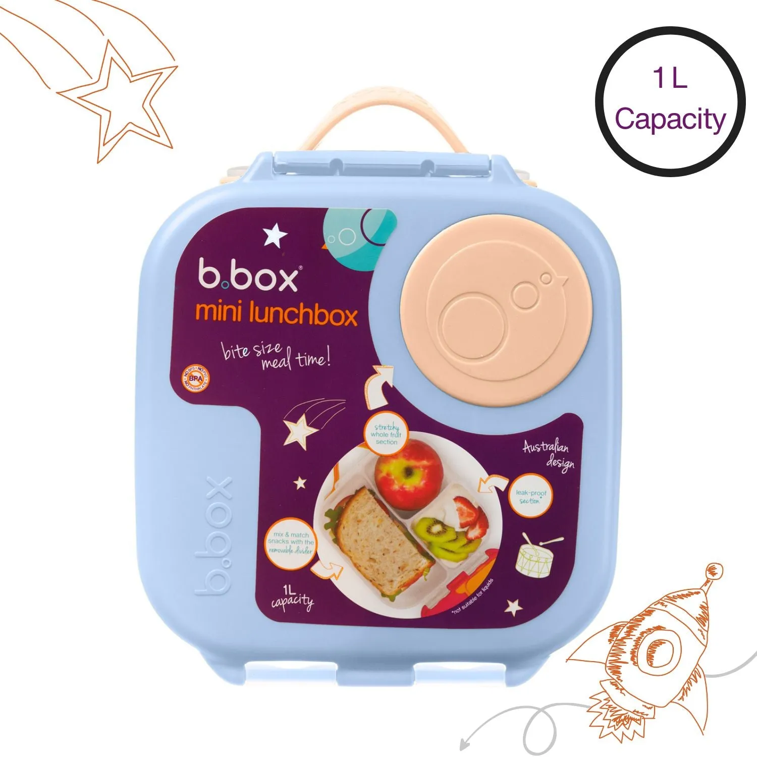 Mini Lunch Box feeling peachy Light Blue