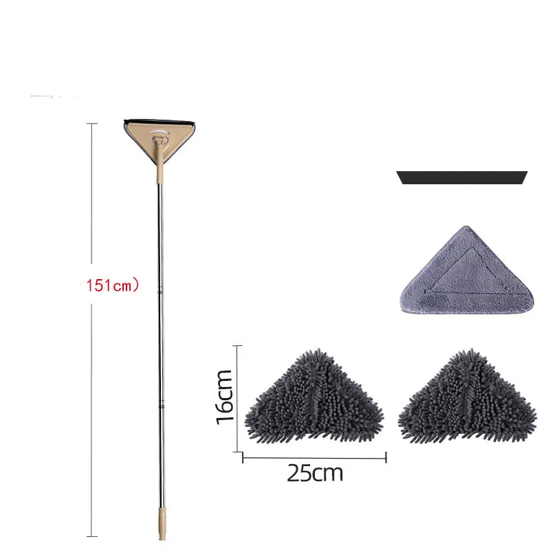 Mop Triangle Head Lengthened And Thick Rod To Clean Glass Ceiling