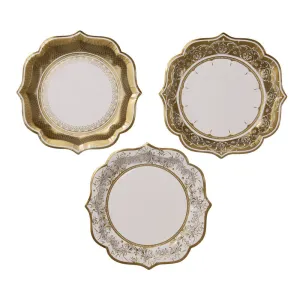 Party Porcelain Gold Medium Paper Plates