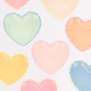 Pastel Heart Small Plates (x 8)
