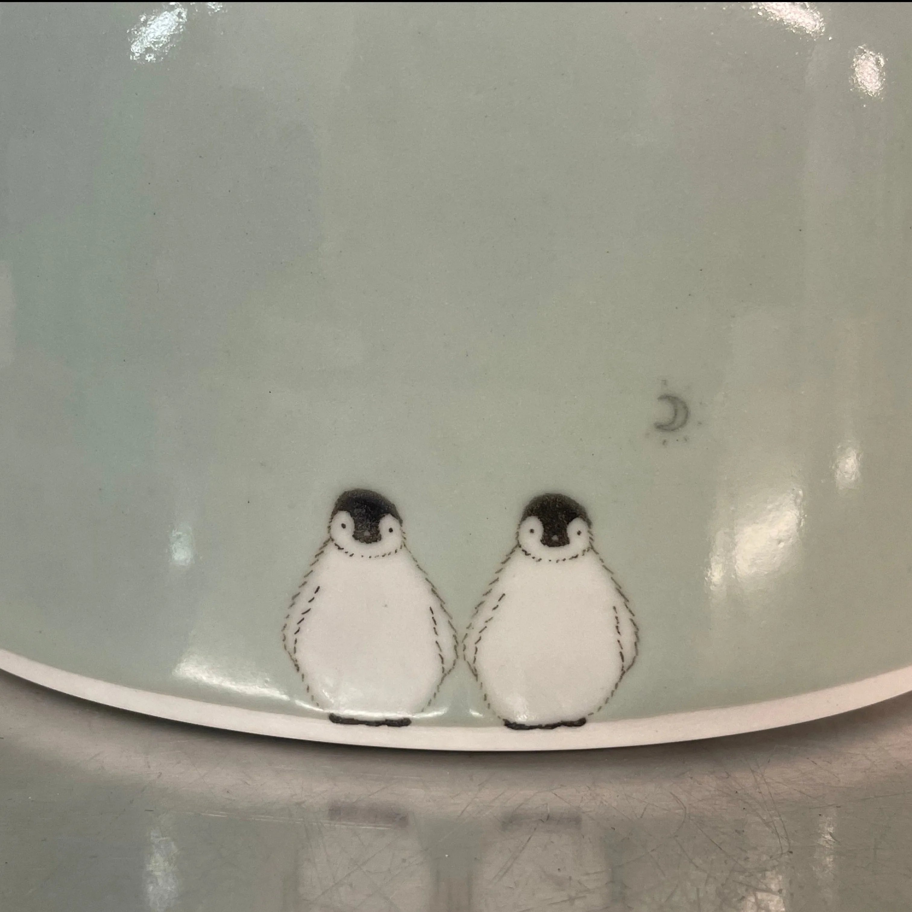 Penguins with Moon Small Canister by SKT Ceramics