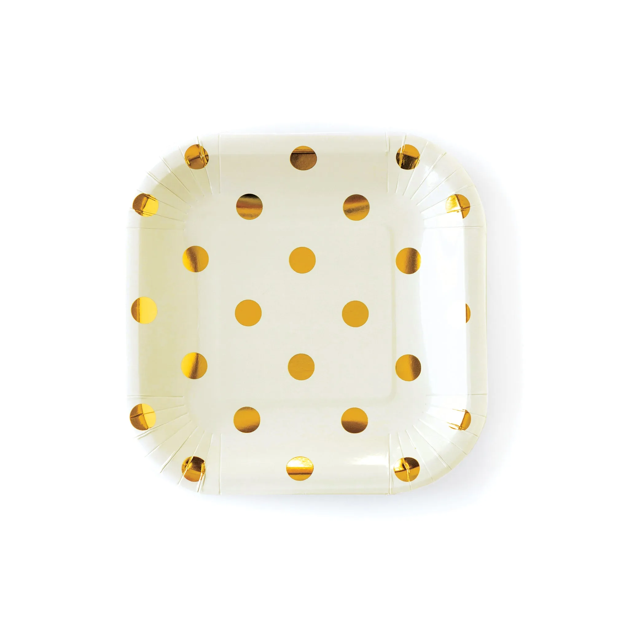 PGB647-Cream Polka Dot Plates