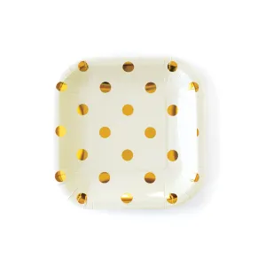 PGB647-Cream Polka Dot Plates