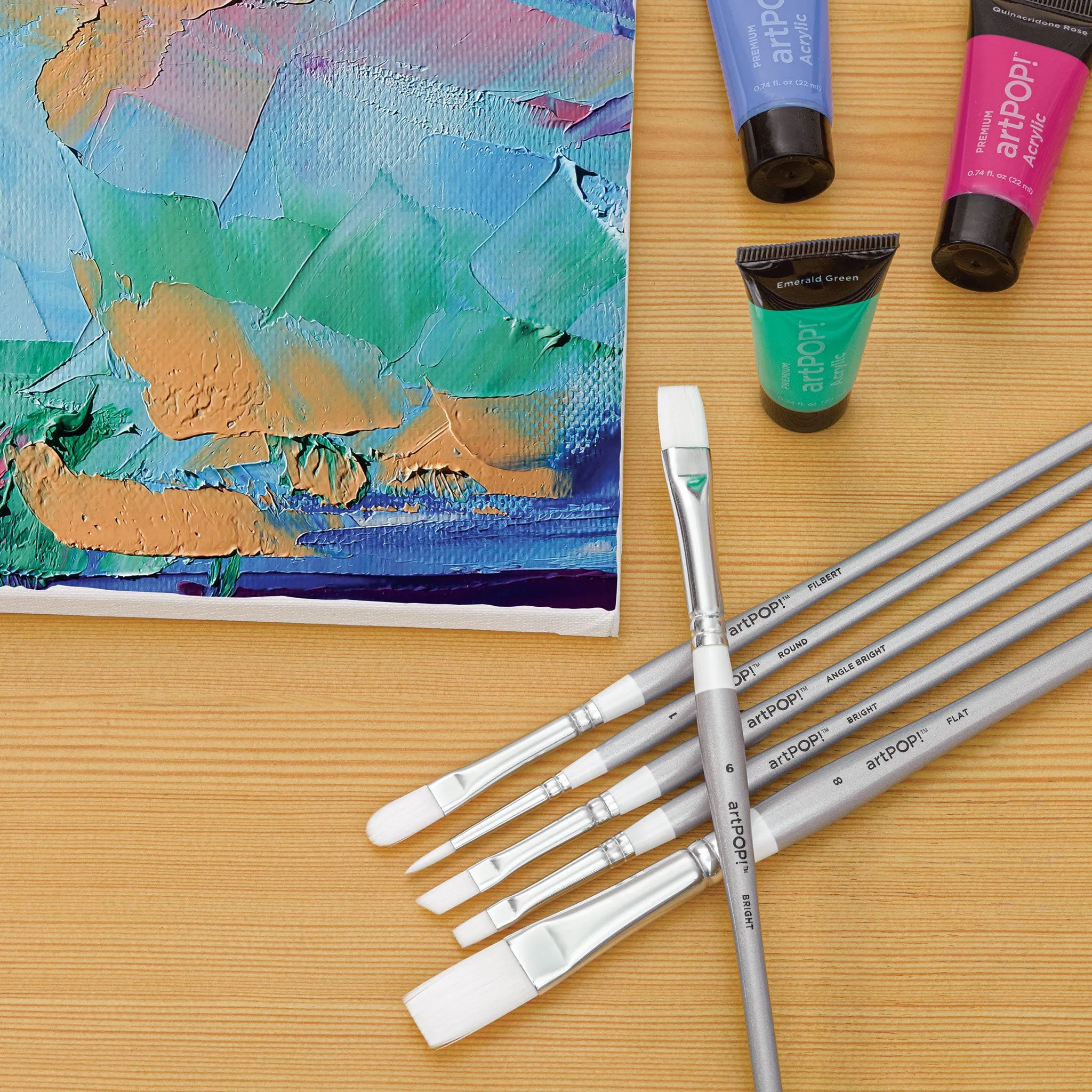 Premium Plus Synthetic Acrylic & Oil Brush Set of 6