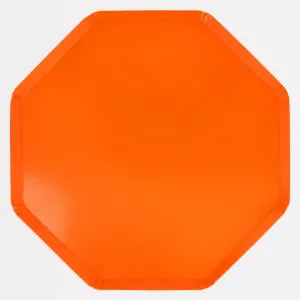 Pumpkin Orange Dinner Plates (x 8)