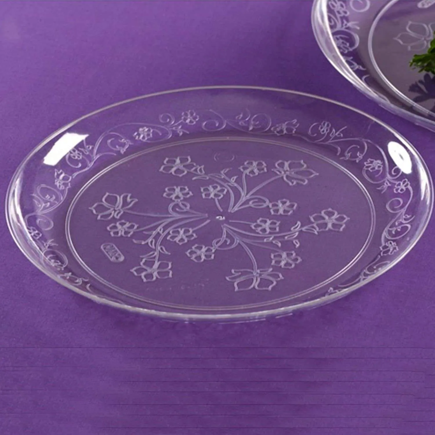 "BULK" D'Vine Plastic Salad Plate Heavyweight Clear 7"