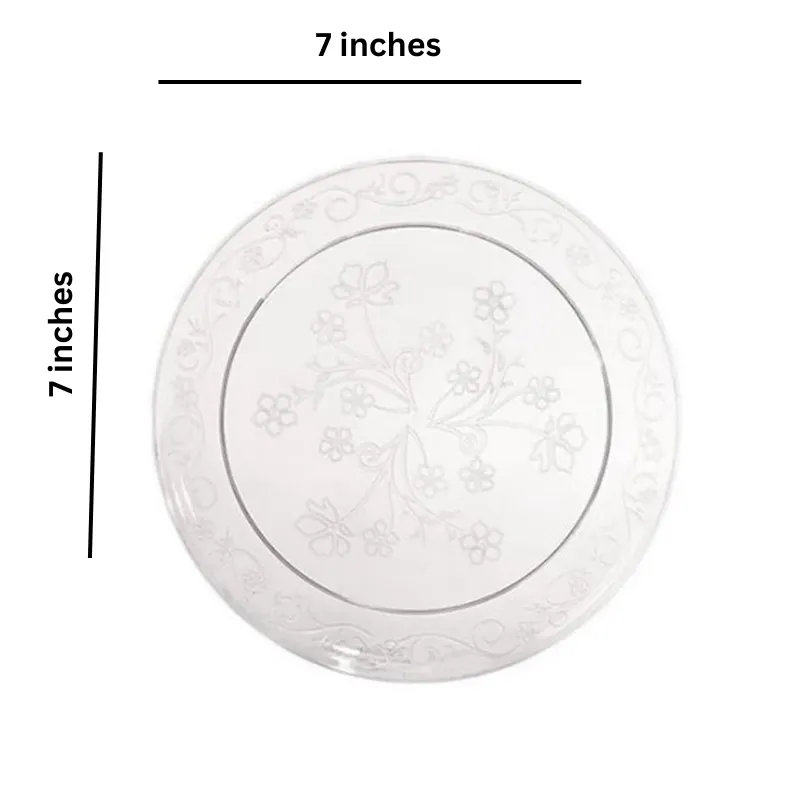 "BULK" D'Vine Plastic Salad Plate Heavyweight Clear 7"