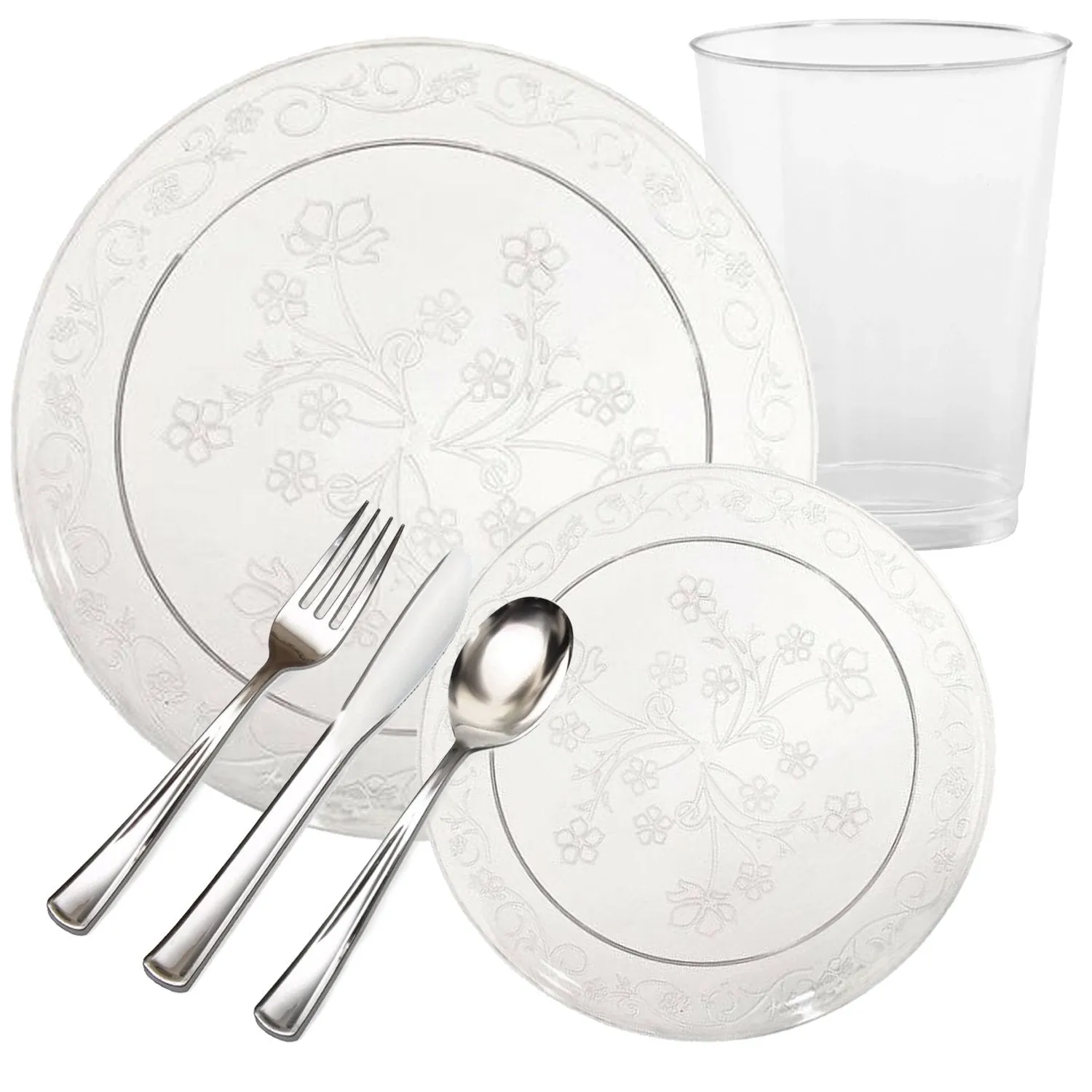 "BULK" D'Vine Plastic Salad Plate Heavyweight Clear 7"