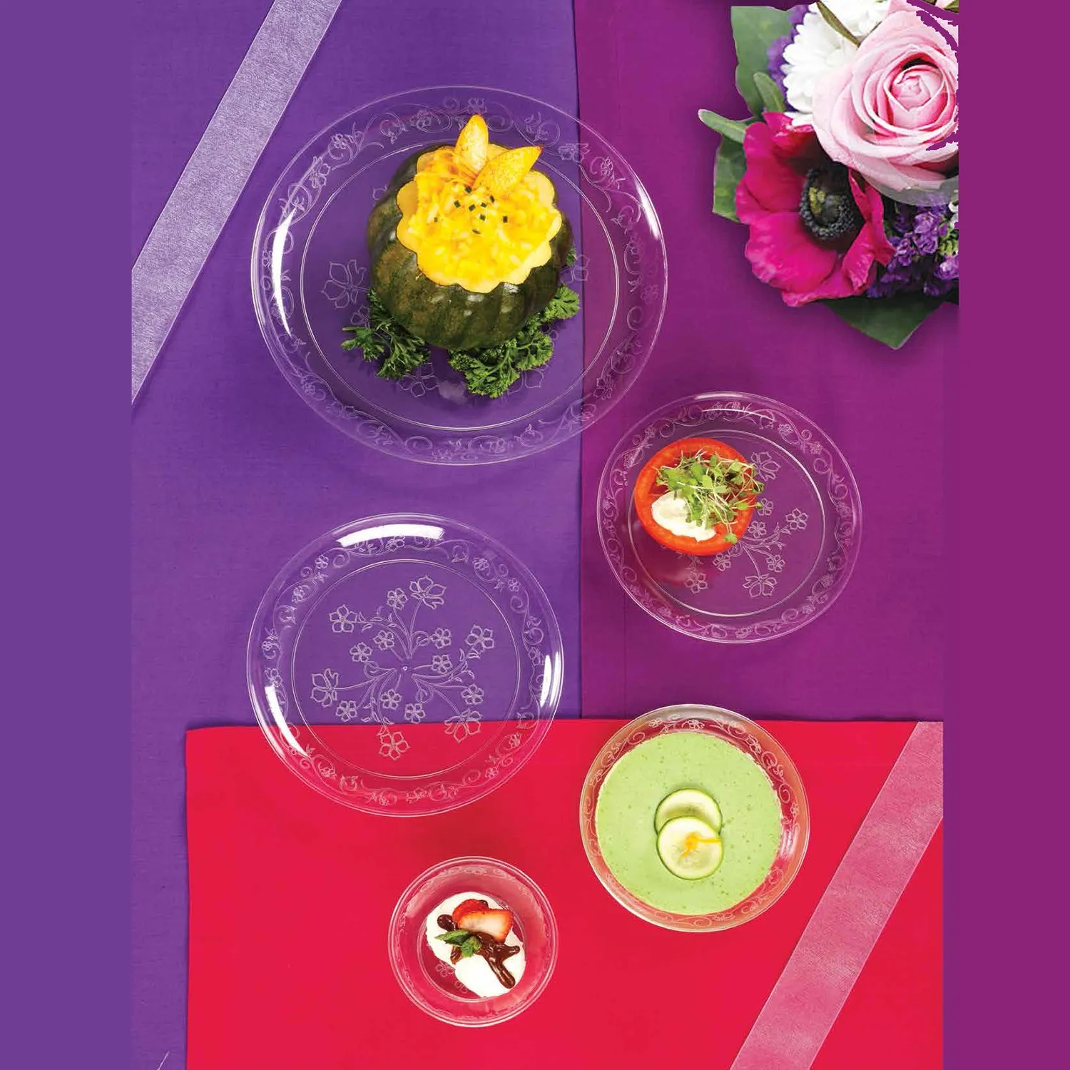 "BULK" D'Vine Plastic Salad Plate Heavyweight Clear 7"