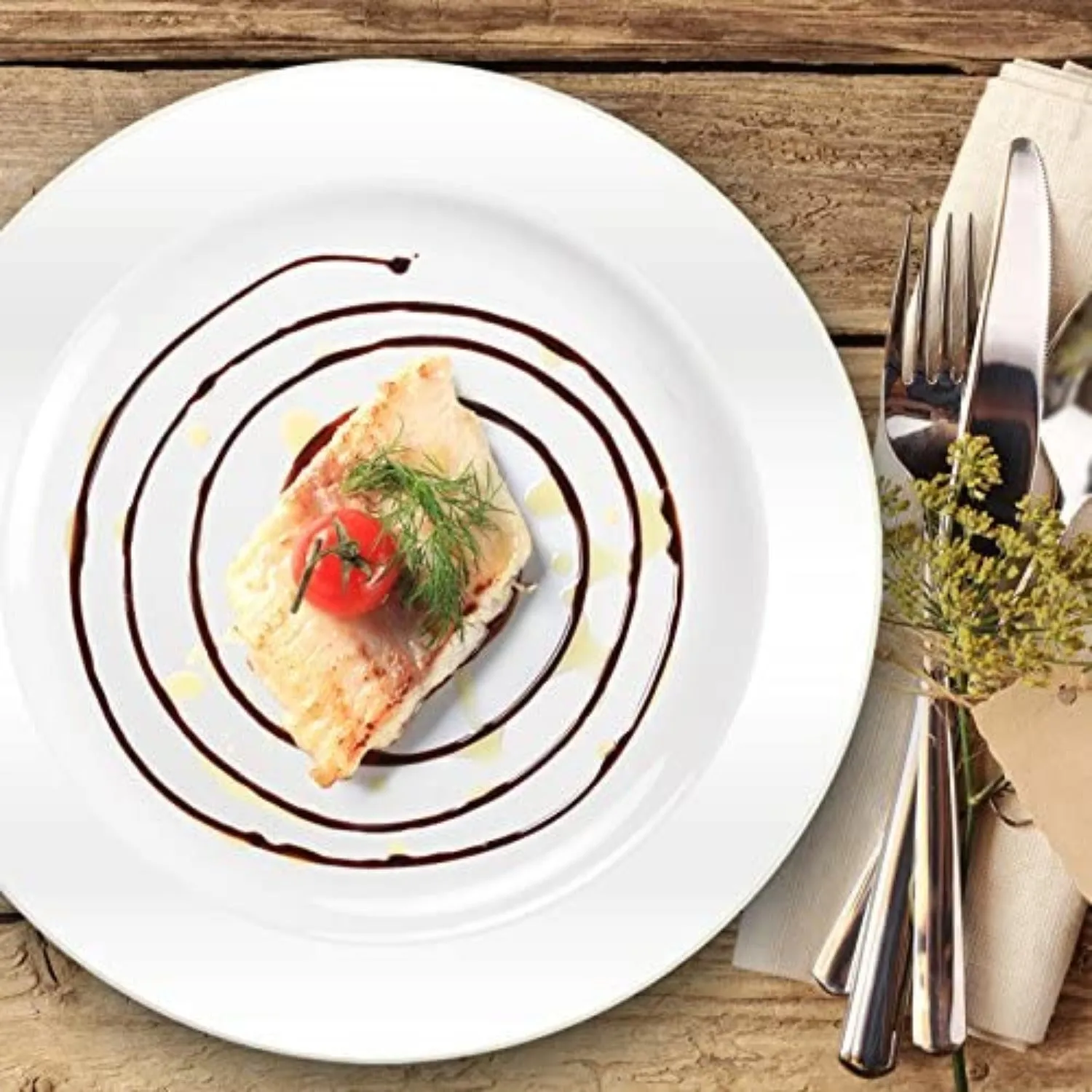 "BULK" Magnificence Heavyweight Plastic 6.25" Dessert Plate Value pack Pearl White