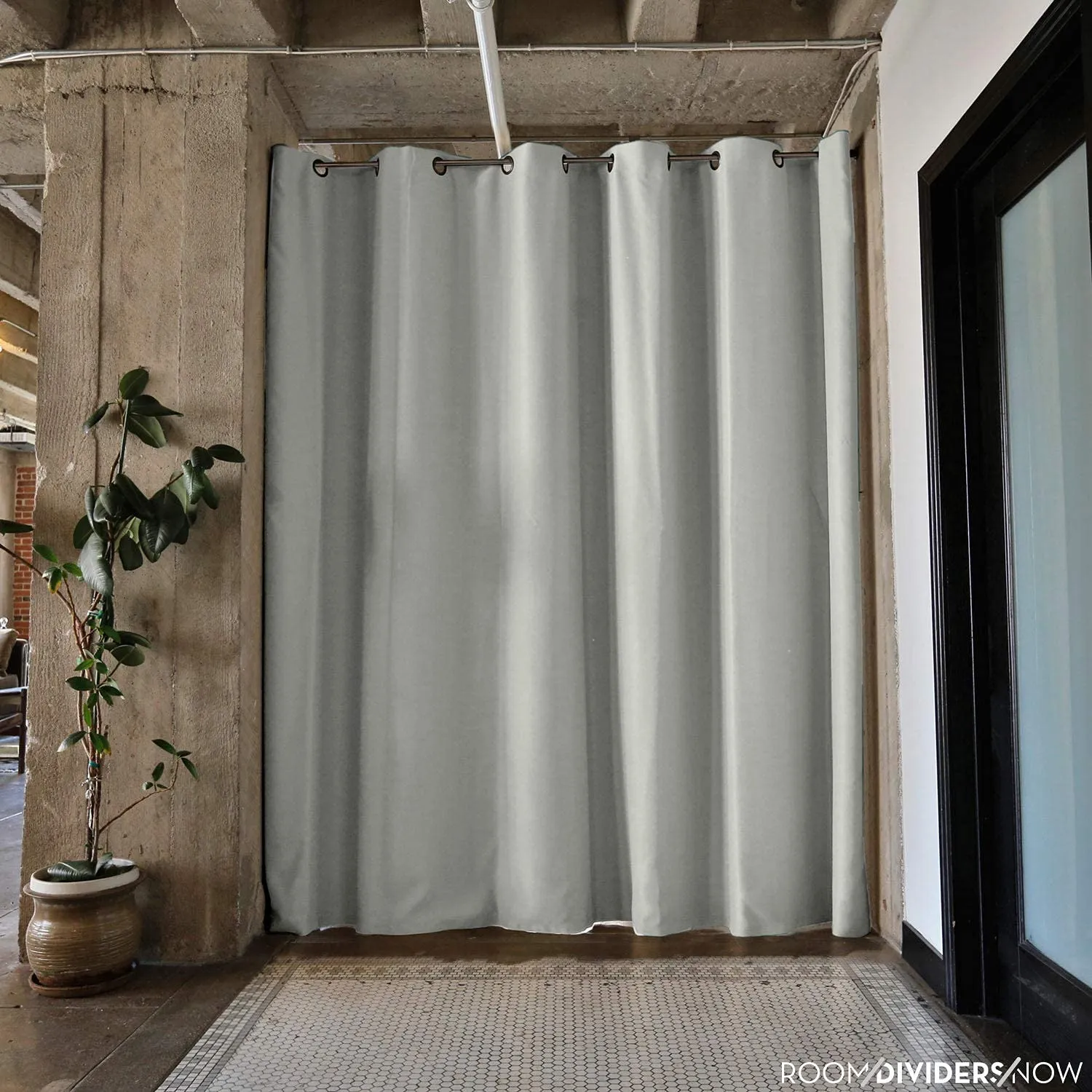 Room Divider Curtain, 9ft Tall X 10ft Wide (Stone White)