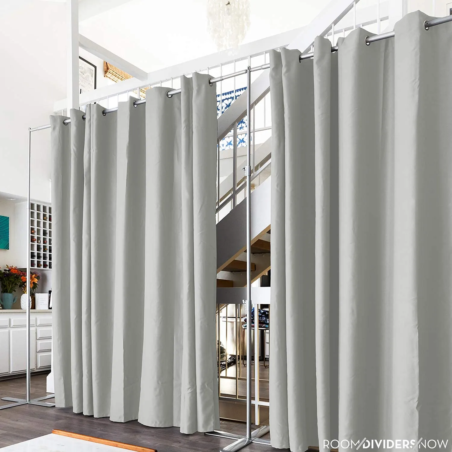 Room Divider Curtain, 9ft Tall X 10ft Wide (Stone White)