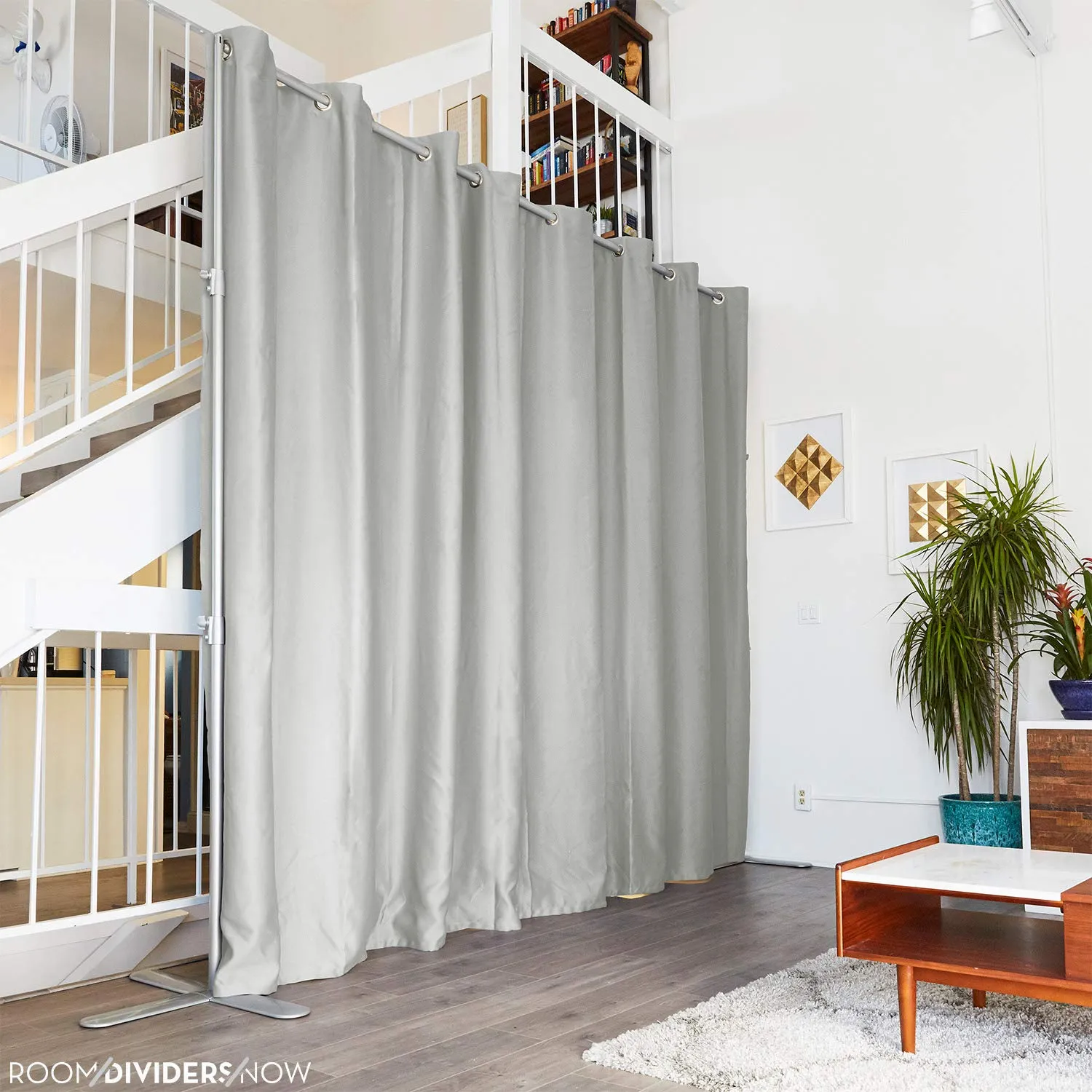 Room Divider Curtain, 9ft Tall X 10ft Wide (Stone White)