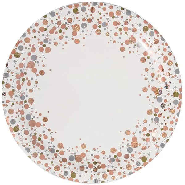 Rose Gold Sparkling Fizz Plates 8pk