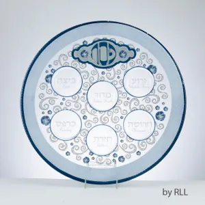 Seder Plate,"elegant", Glass, Round, 12", Color Box